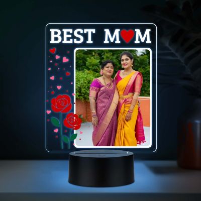 Personalized Best Mom LED Night Lamp with Auto Color Changing Lights (USB Powered)